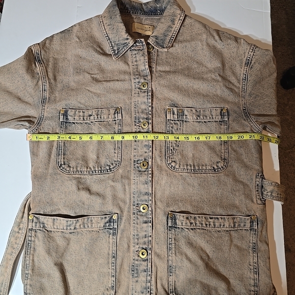 Sessun Ladies Faded Denim  Jacket With Belt Size S Oversized See Measurements - Picture 13 of 14